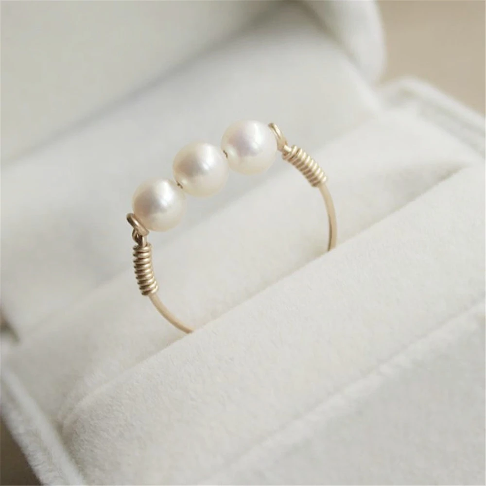 Freshwater Pearl Rings Handmade Gold Filled Jewelry Joyas Gift Anillos Mujer Bague Femme Rings For Women Boho Jewelry