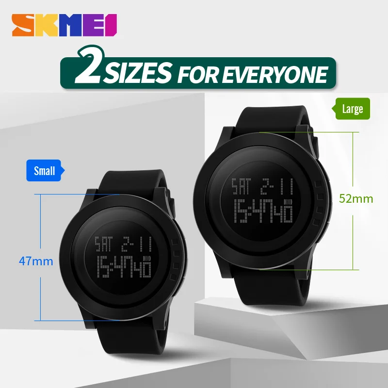 SKMEI-relojes deportivos para hombre y mujer, pulsera Digital LED, resistente al agua, informal, a la moda, para estudiantes