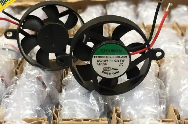 

Оптовая продажа: подлинный 3007 30*30*7 мм 3 см 12 В 0,51 Вт EF30081S2-E060-A99 двухлинейный небольшой круглый вентилятор