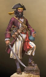 54mm Resin kit Pirate Captain Blackbeard