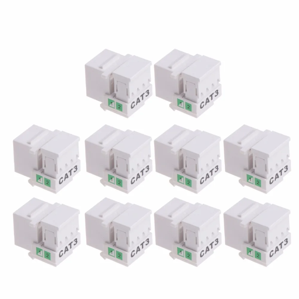 10Pcs/set Tool-free Telephone Module RJ11 CAT3 Voice Module Gold-plated Adapter Keystone Jack