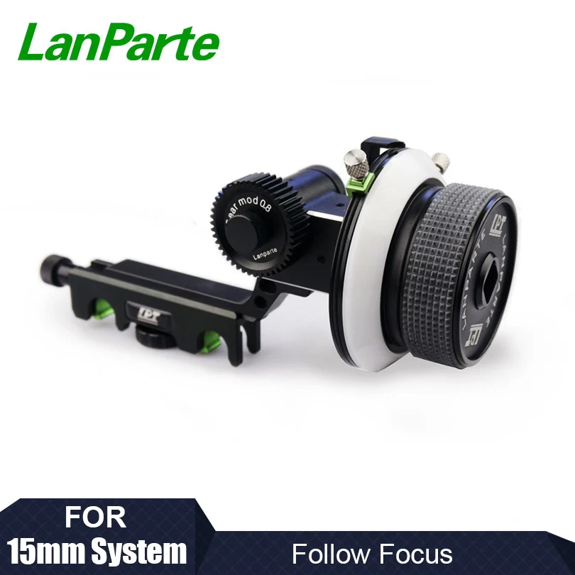 Lanparte 15mm Quick Release Follow Focus with A/B Hard Stop and Gear Ring