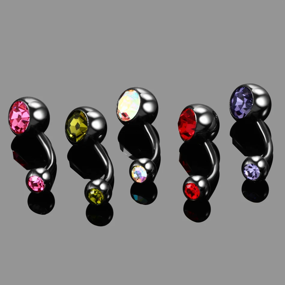 1PC Steel Ombligo Piercings Belly Button Piercings Crystal Gem Navel Bar Studs Sexy Nombril Piercing Dangle Earring Body Jewelry