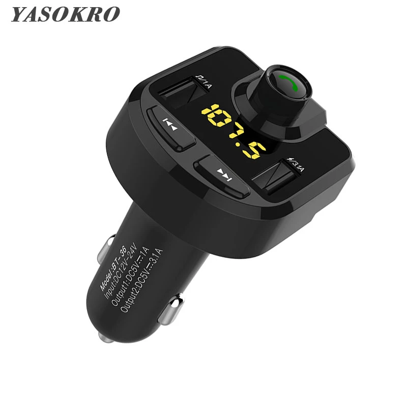 

Car Bluetooth-compatible FM Transmitter MP3 Audio Player With 5V 3.1A Dual USB Car Charger Support TF Card Play HandFree Kit