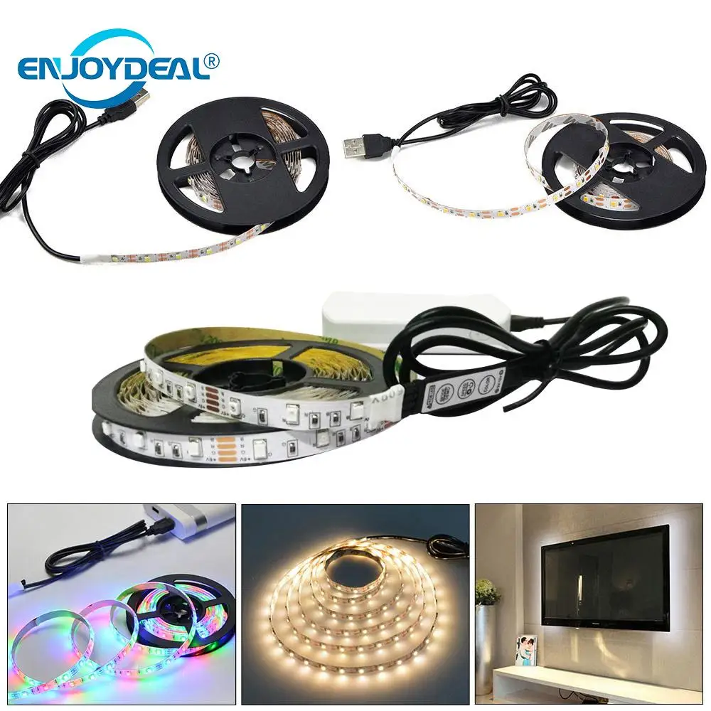 

1pcs USB DC5V LED Strip Lights 2835SMD Flexible LED lamp Tape Ribbon 0.5M 1M 2M 3M 4M 5M TV Desktop Screen Background Bias Light