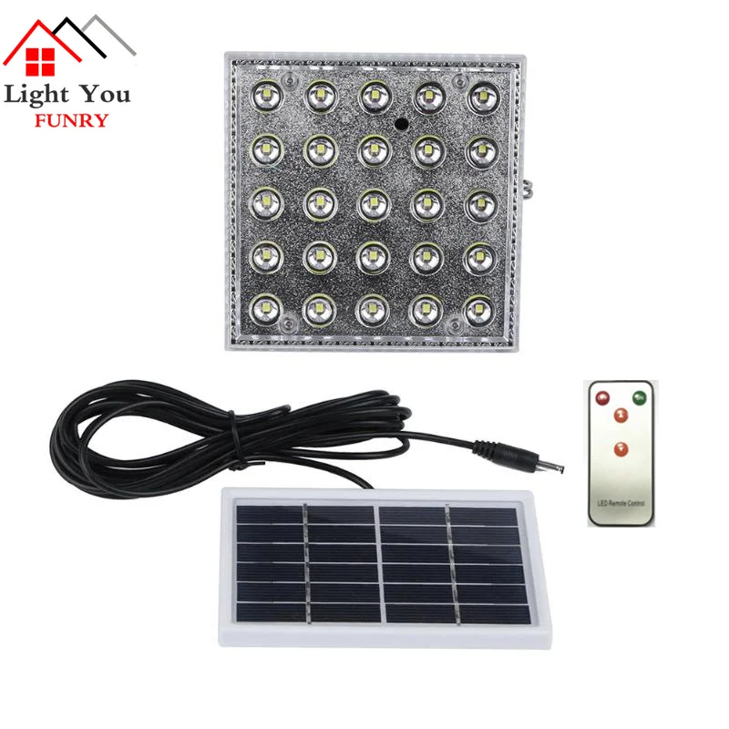 New 25LED highlight solar remote control lights indoor emergency lighting camping lights