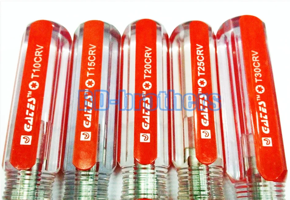 Colorful Bar PVC Handle Torx T10 T10H T15 T15H T20 T20H T25 T25H with Hole Screwdriver Screwdrivers Repair Tool 72pcs/lot