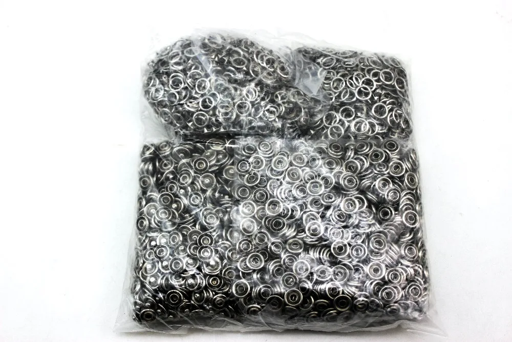 Snap button Sets Silver Tone No Sew Open Ring Snap Press Fastener Buttons 10mm*10mm*9.5mm 1000set