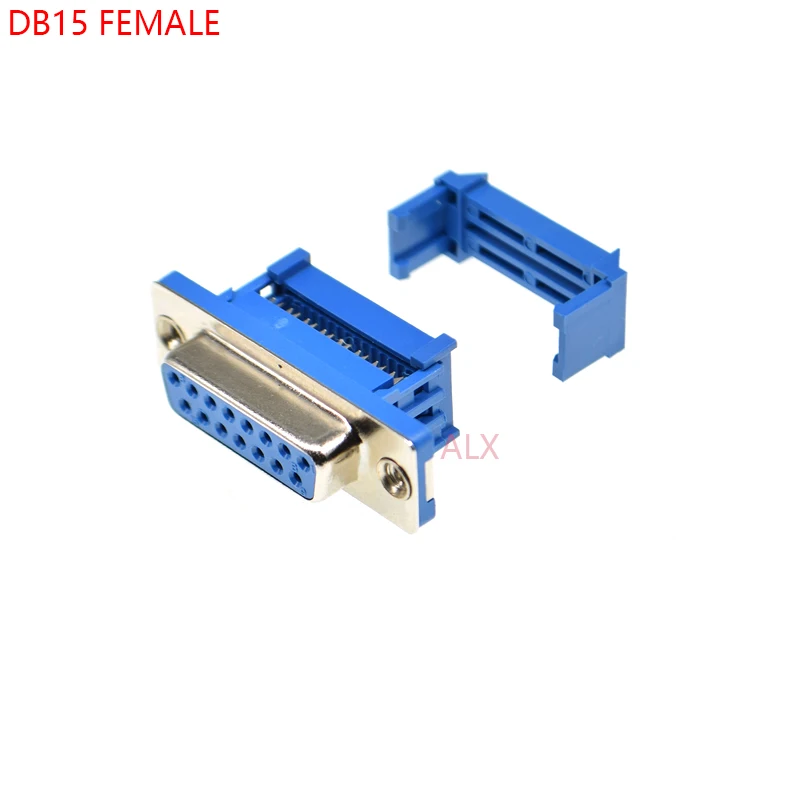 5PCS DIDC15 DB15 feMALE serial port CONNECTOR IDC crimp Type D-Sub  COM CONNECTORS 15pin socket 15p Adapter FOR ribbon cable