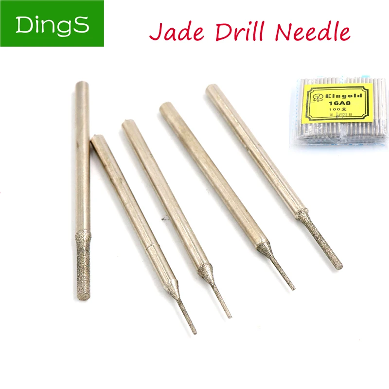 5/10 Buah Jarum Bor Berlian dengan 2.35Mm Kepala Bor Pengukir Pisau Pengukir untuk Alat Bor Pemolesan Ukiran Dremel