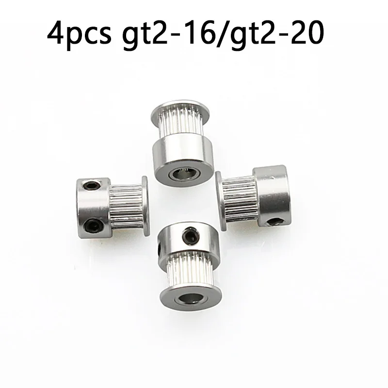 4pcs/lot 2gt 16 20 teeth Timing GT2-16 20 pulley Alumium Bore 5mm forbelt Width 6mm for A8 A6 E10 ender-3 CR-10 3D Printer parts