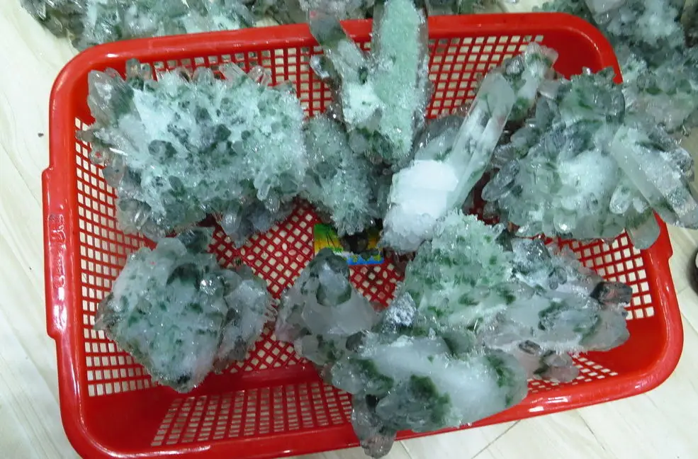 

Wholesale AAA Rare NATURAL Green Ghost Quartz Crystal Cluster Specimen