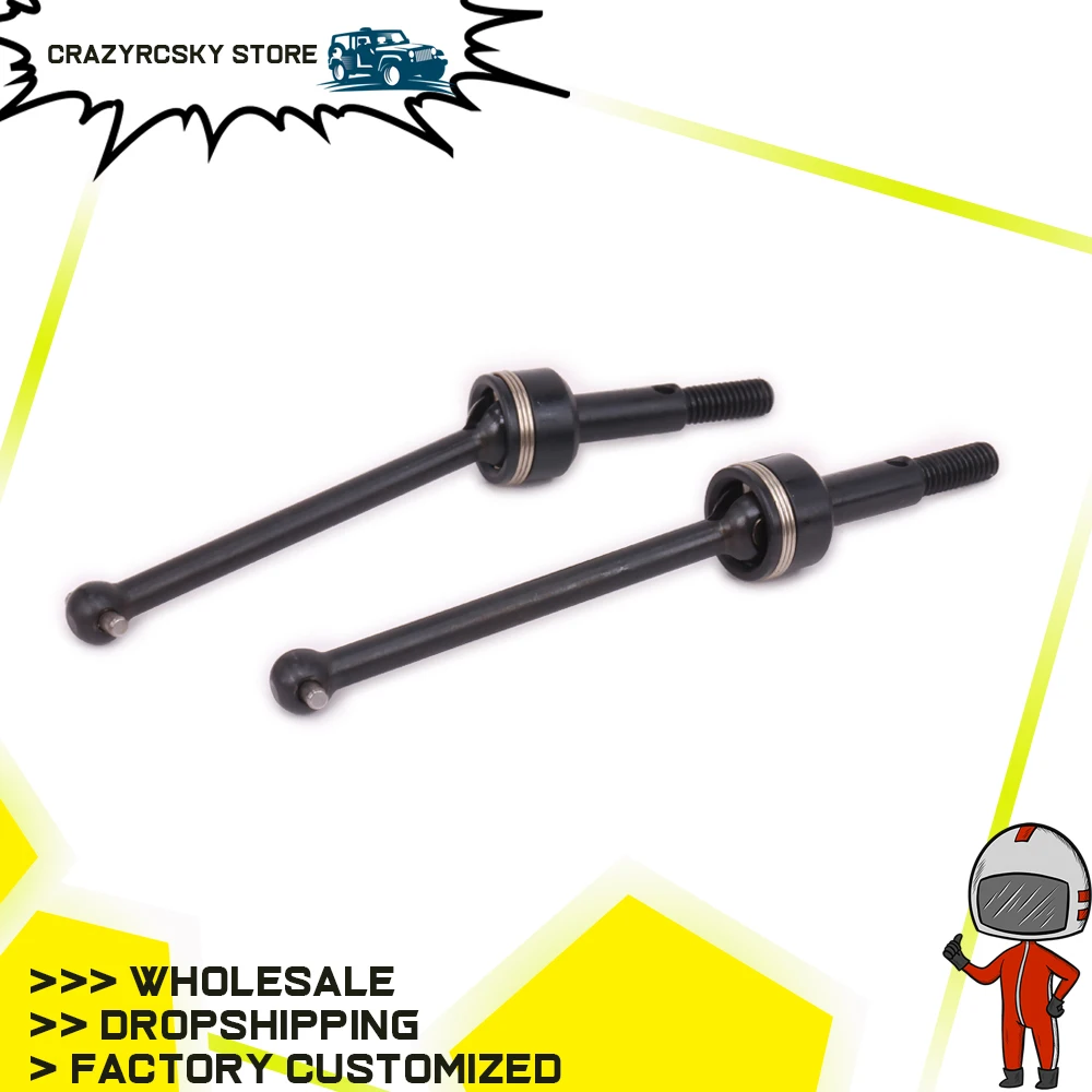 RCAWD 2PCS IronUniversal Drive Joint Shaft Axle For Rc Hobby Car 1/10 Hpi Rs4 Dog Bone Cvd 116034 113714 RS4017BL Hopup Parts