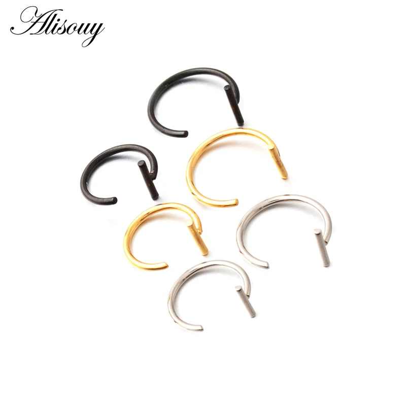 Alisouy 1pc Fake Septum Stainless steel Nose Ring Gold Color Body Labret Lip Ring Hoop Women Septum Piercing Clip Jewelry