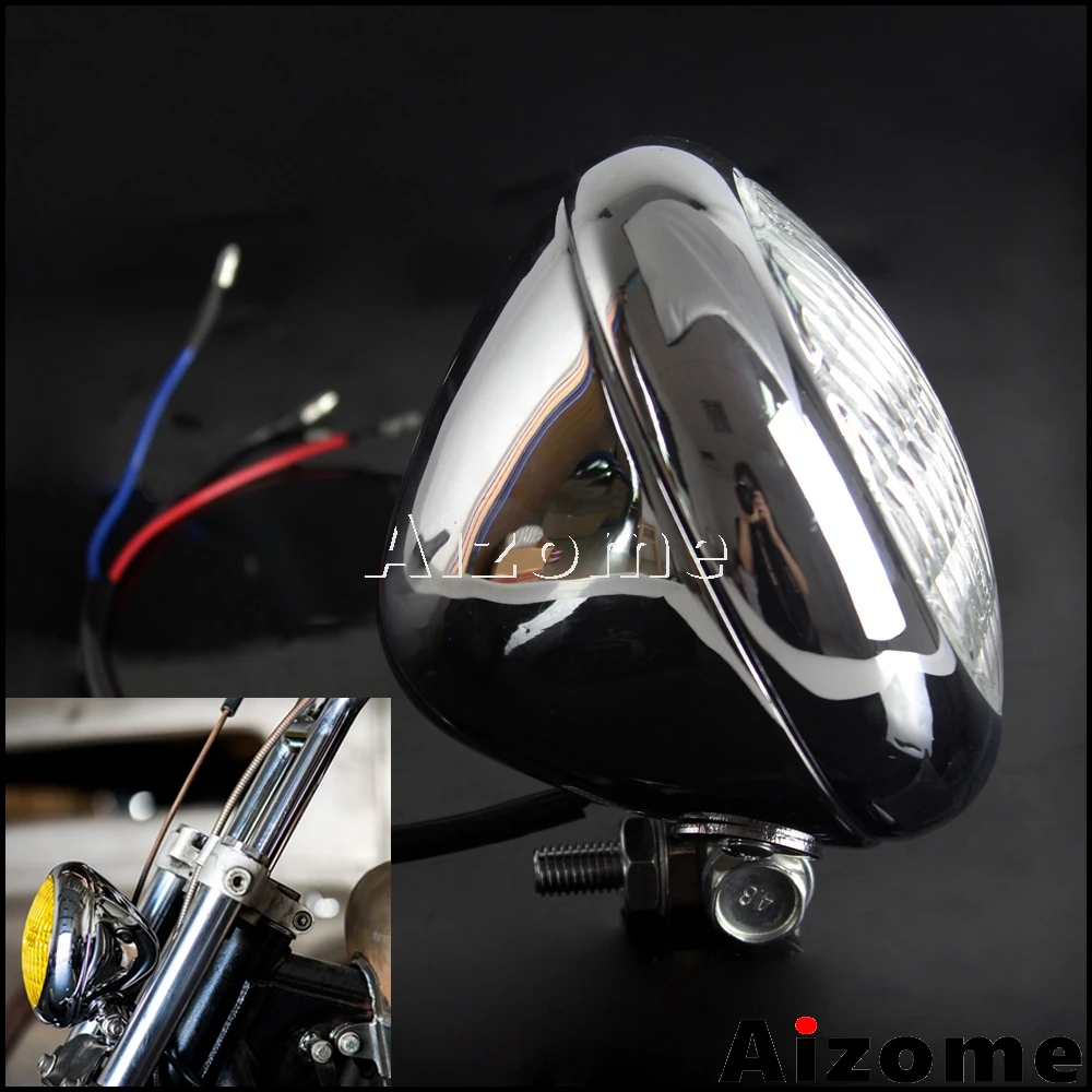 

For Harley TRI XS650 Retro Headlamp Chrome Front Headlight Motorcycle H4 Headlight For Triumph BSA Cafe Racer Bobber Chopper