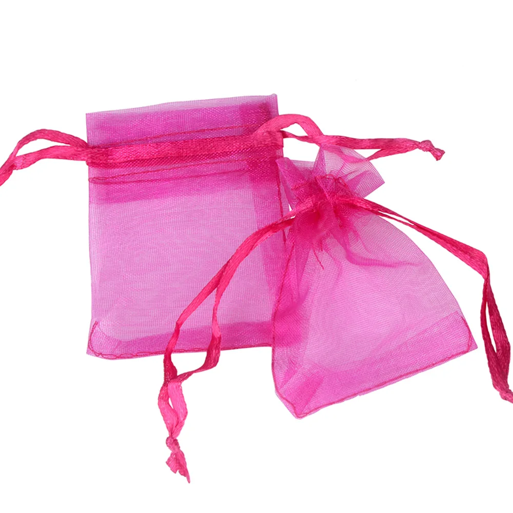 50 pezzi 5x7CM decorazione colorata coulisse confezioni sacchetti e borsa piccoli sacchetti di Organza gioielli per la selezione del colore di fidanzamento regalo