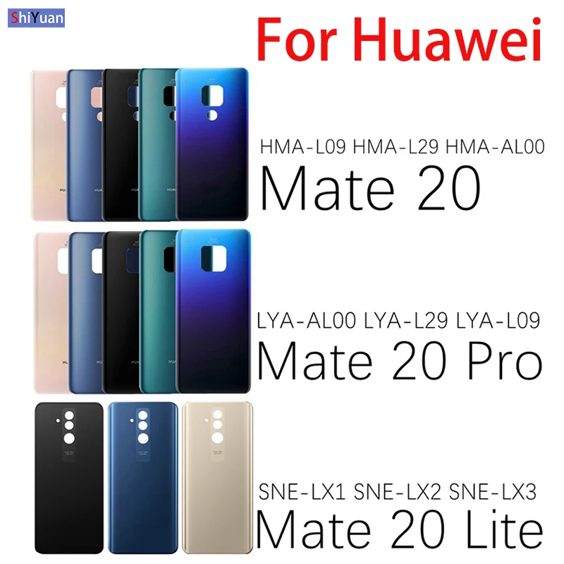 

Задняя крышка корпуса для Huawei Mate 20 Mate 20 Pro 20 Lite, Крышка батарейного отсека, Задняя стеклянная панель, Крышка батарейного отсека Mate20, замена