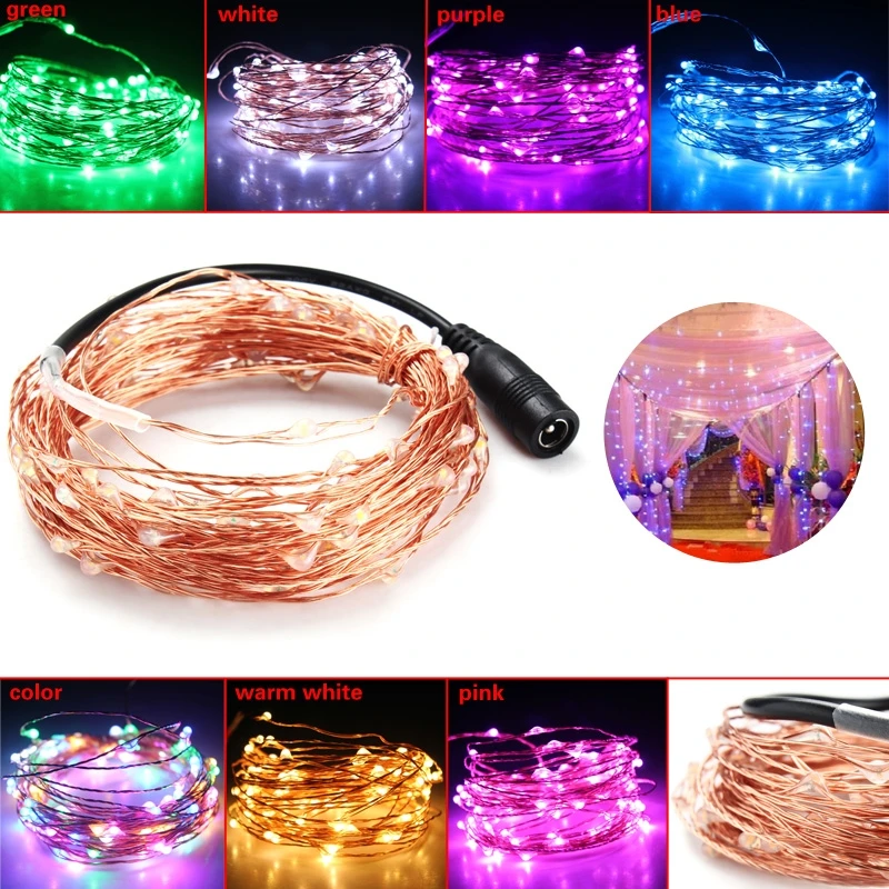 

LED Strip Light Waterproof 10M 100LED 12V Copper Wire Light Fairy Lamp Christmas Party Decoration neon light