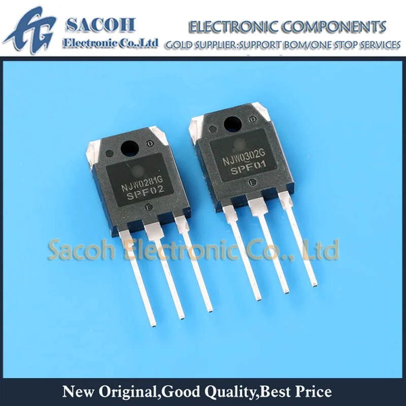 New Original 2Pairs(4Pcs)/Lot NJW0302G NJW0302 0302 + NJW0281G NJW0281 0281 TO-3P 15A 250V NPN +PNP Silicon Power Transistor