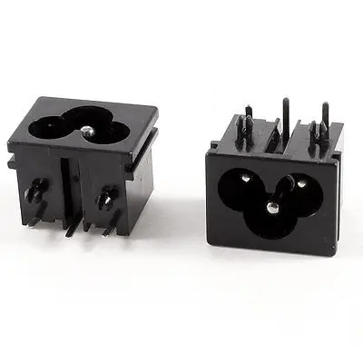 2 Pcs AC 250V 2.5A 3-Pin Clamp Type IEC320 C6 Power Inlet Socket