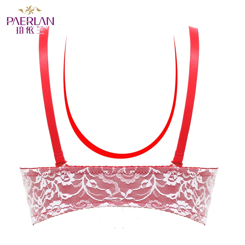 PAERLAN Lace Front Closure Wire Free small 5/8cup together One - Piece Seamless bra underwear woman hitting scene  Floral Sexy