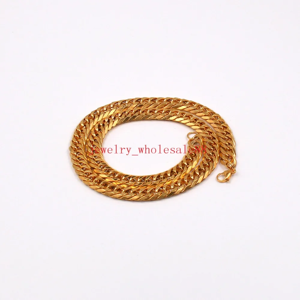 12mm 24 inch Gold Color Charming Stainless Steel High Quality Miami Curb Link Chain Necklace For Men