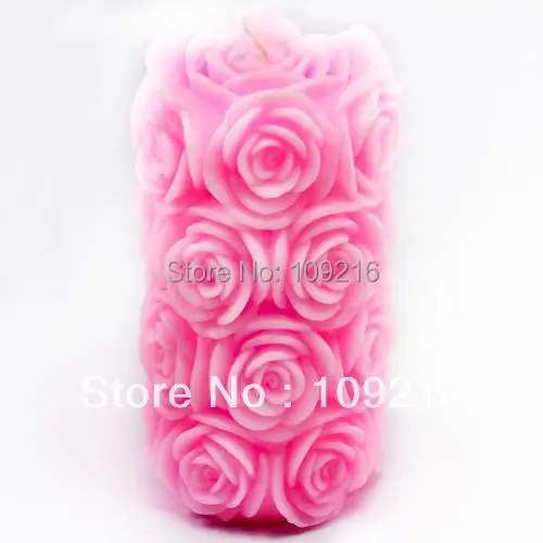 

wholesale!!! New Style 3D High Cylindrical Rose (LZ0089) Silicone Handmade Candle/Soap Mold Crafts DIY Mold