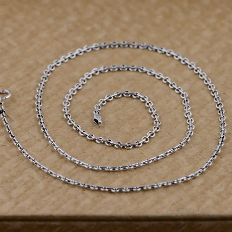 s925 pure silver necklace / crude 1.6mm / fox tail chain / snake chain, men and women pendant