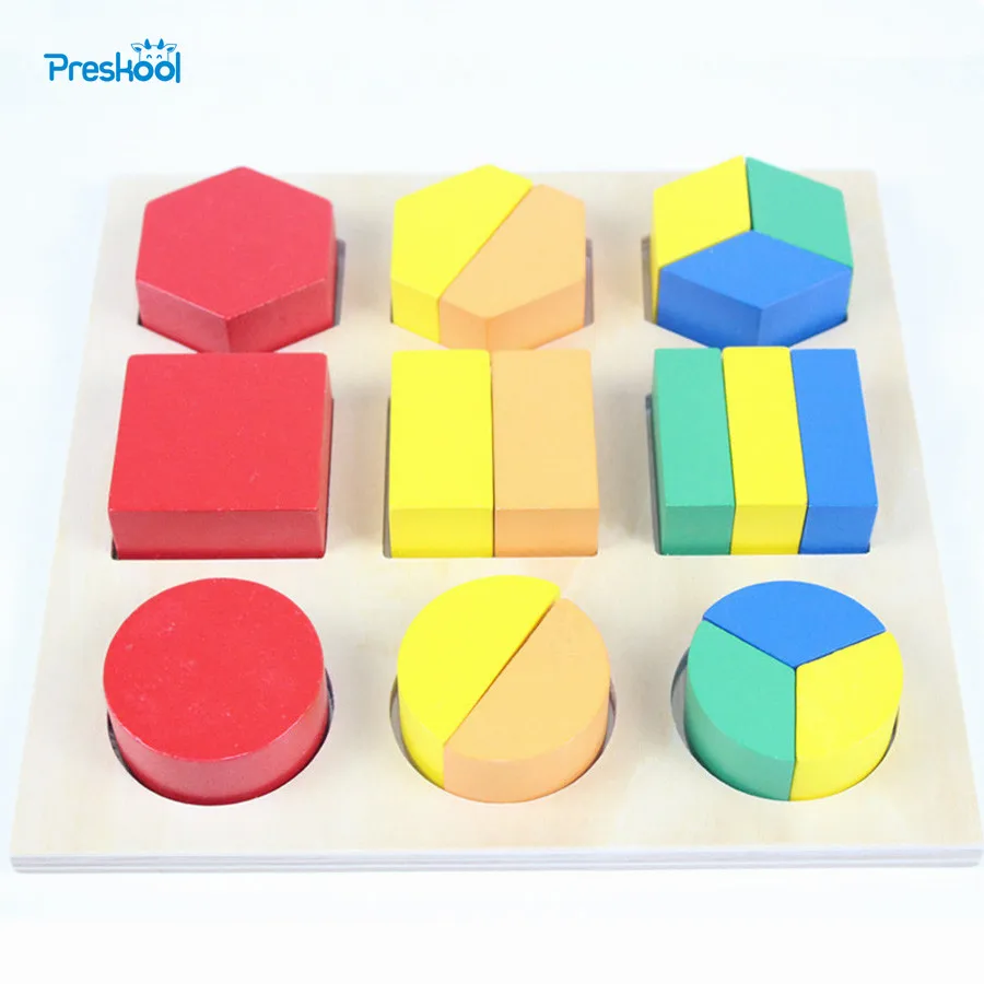 

Baby Toy Montessori Wood Fraction Action Board Shape Puzzle Toy For Preschool Early Learning Kids Toys Brinquedos Juguetes