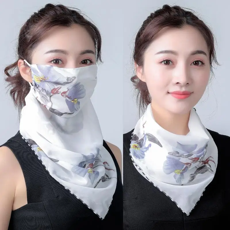 2020 Hot sell mouth mask Lightweight Face Mask scarf Sun Protection Mask Outdoor Riding Masks Protective silk Scarf Handkerchief