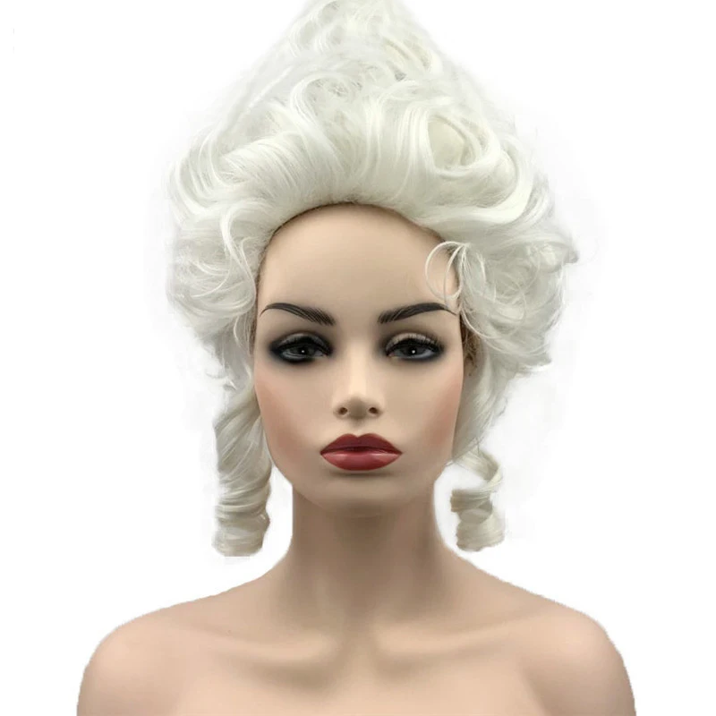 Marie Antoinette Princess Medium Court Curly Heat Resistant Hair Cosplay Costume Wig + Track + Wig Cap