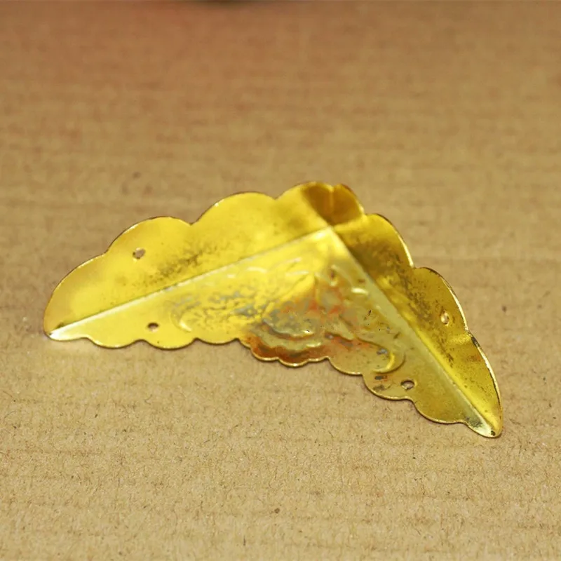 4Pcs Yellow Covers Yellow Wooden Box Protector Book Album Menu Folder Corner Protectors,Ancient Pattern Coners,40mm