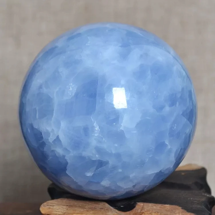 3-8cm natural blue celestine Crystal Sphere Ball from Madagascar for sale