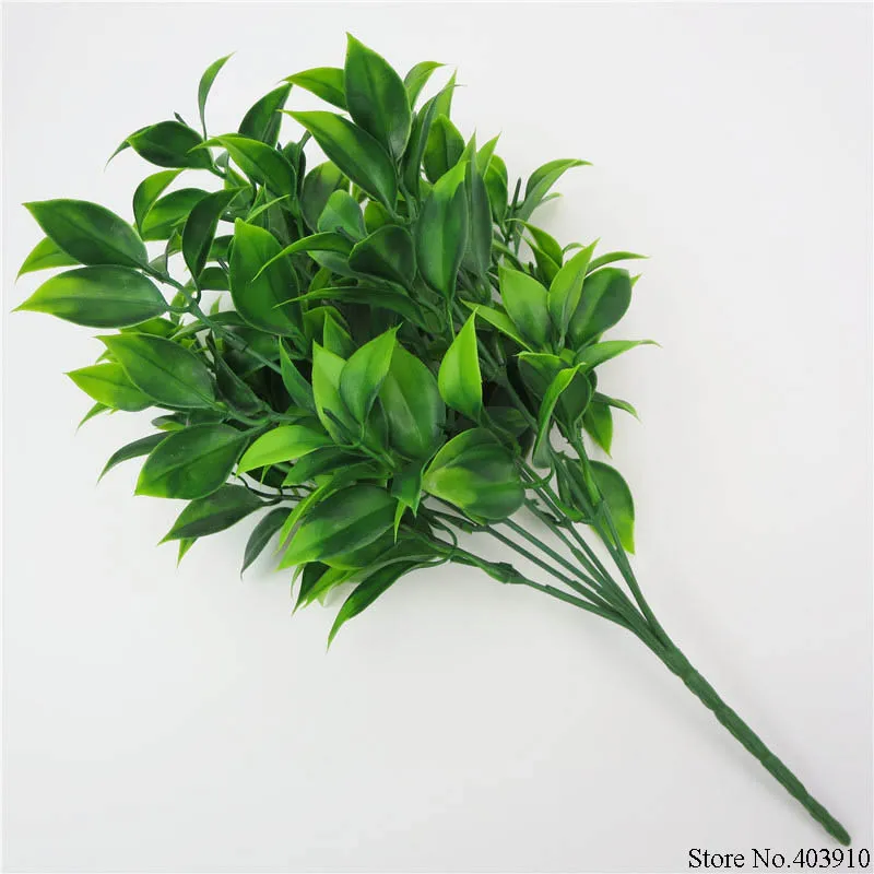 7 Forks/Bouquet 35 Leaves 34cm Artificial Orange Leaf Simulation Plants Home Balcony Garden Landscape Decoration Accessories