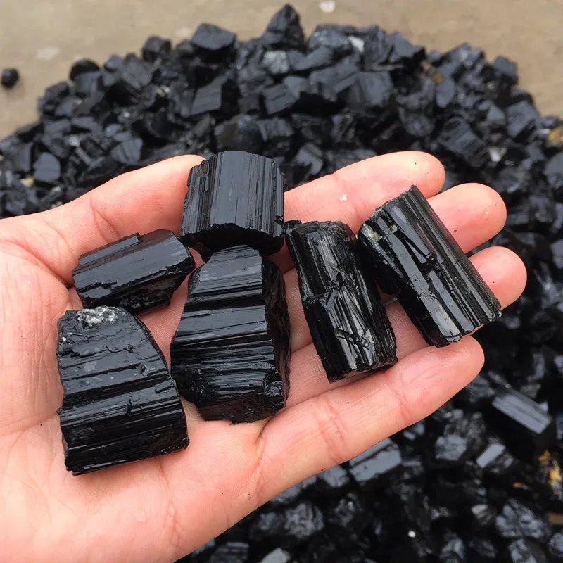 Natural black tourmaline nunatak knopper pieces tourmaline rough big tourmaline