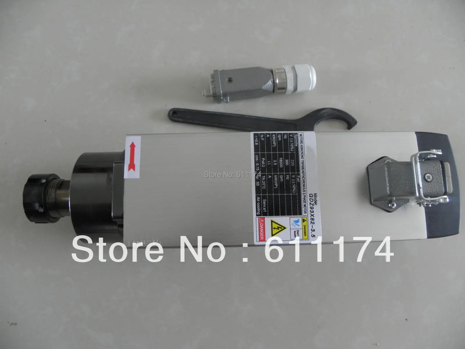 GDZ93*82-3.5 двигатель шпинделя с воздушным охлаждением 3,5 кВт ER25, 18000 об/мин, квадратной формы