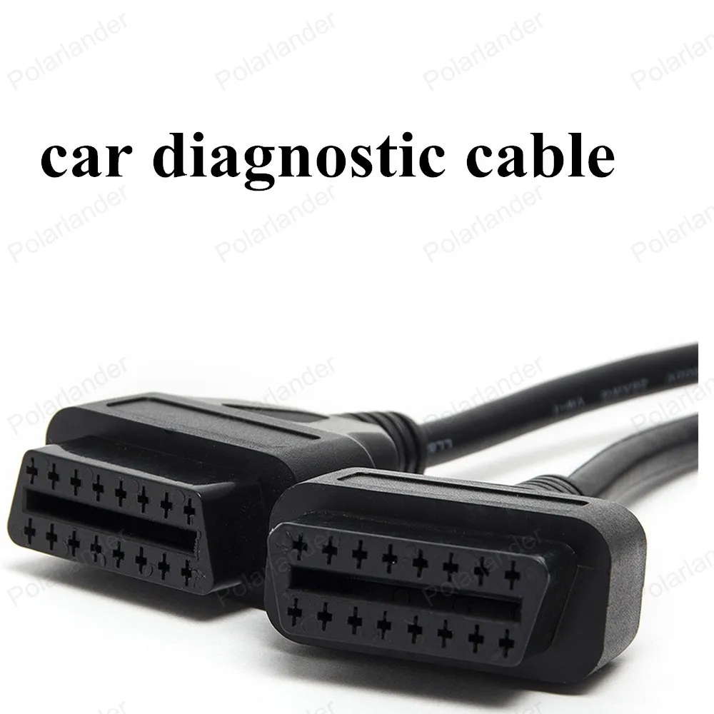 

hot sell OBD II 16 Pin Splitter Adapter Extension Cable Male to Dual Female Y Connector Car Diagnostic Cable