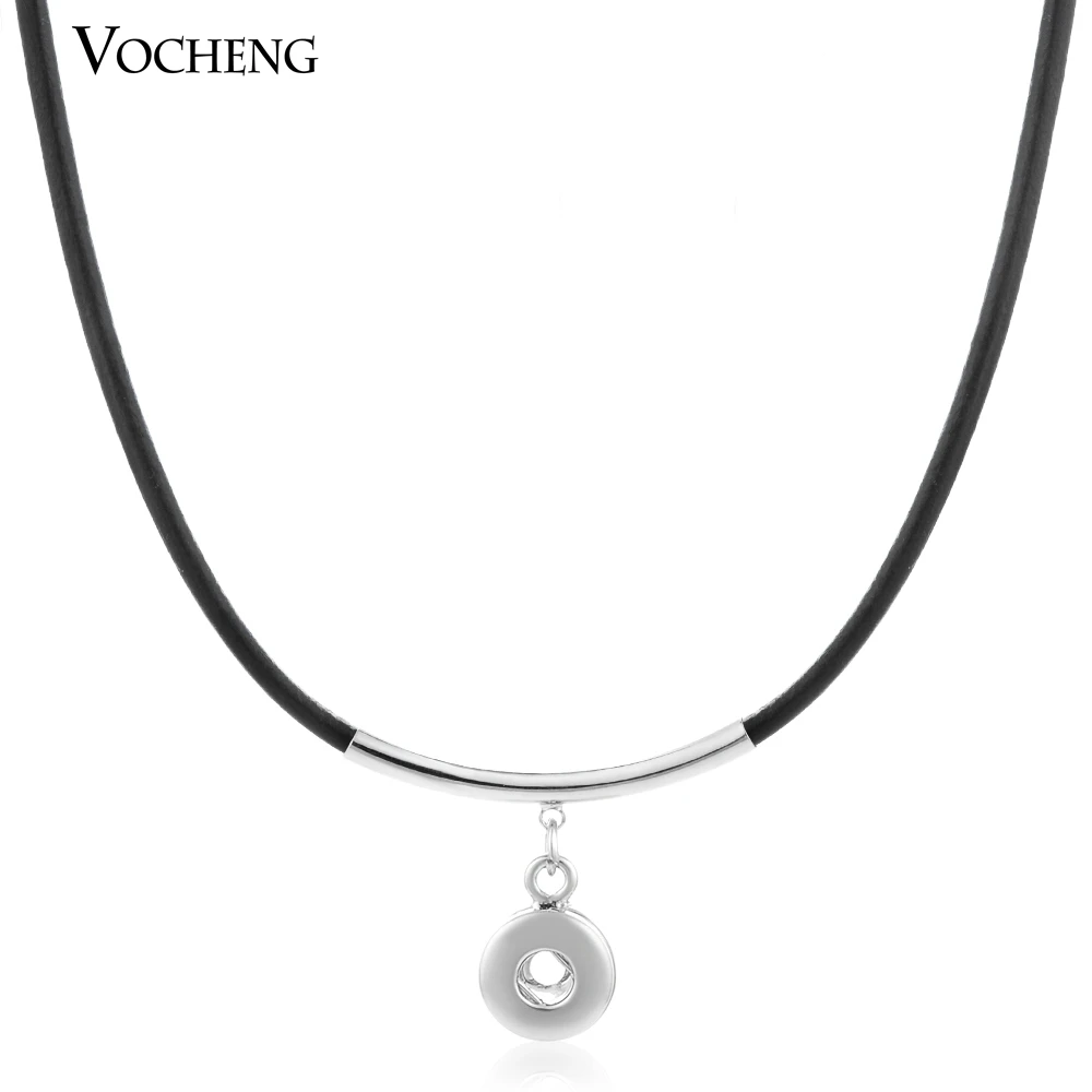 Vocheng Snap Button Charms 12mm Pendant Necklace Bracelet Set Genuine Leather Jewelry NN-357