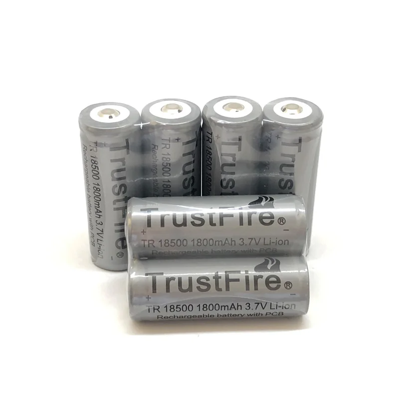 

18pcs/lot TrustFire TR 18500 3.7V 1800mAh Lithium Protected with PCB board Rechargeable Battery Cell with Point Head For E-cigs