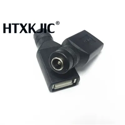 2pcs 5.5*2.1 mm female jack to USB 2.0 Female jack 5V DC Power Plugs Connector Adapter Laptop PC