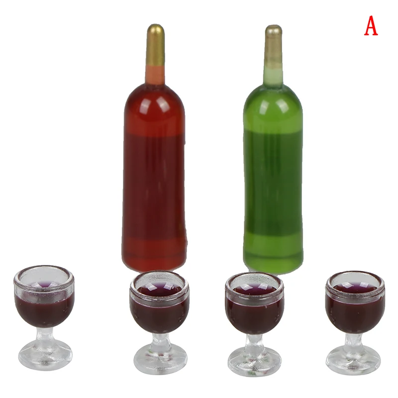 1/2/3/6/15Pcs/set 1/12 Dollhouse Miniature Accessories Mini Wine Bottle Simulation Drinks Model Toys for Doll House Decoration