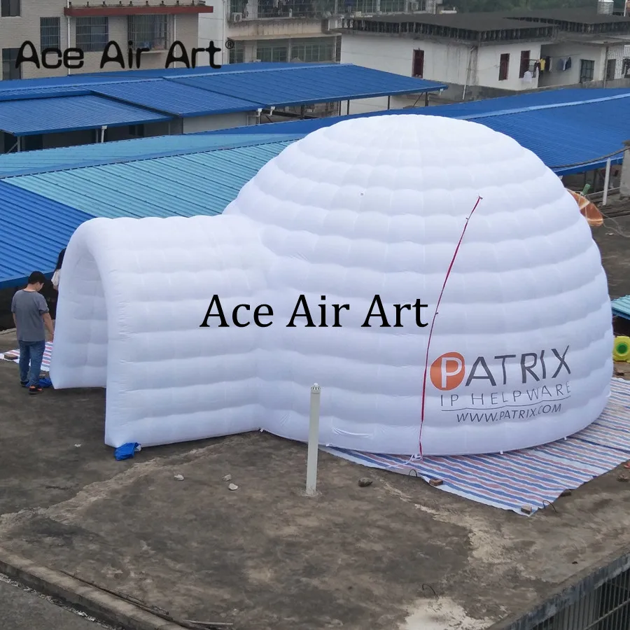 

8 m L Giant High Quality White Icegloo Inflatable Igloo Tent Dome Marquee Tent Event Party Dome Shelter for Trade Shows