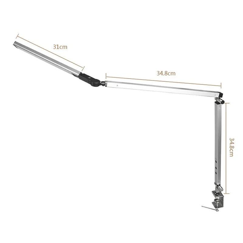 Long Arm  Desk Lamp Clip Office Led Desk Lamp Eye-protected Long Life Book Lamp For Bedroom  Led Light 3-Level Brightness&Color