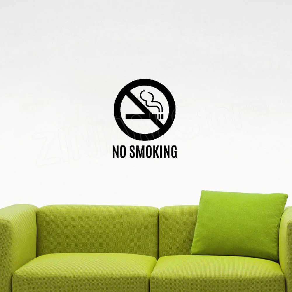 Simple No Smoking Allowed Window or Wall Decal Sticker No Cigarettes Decal Sign for Walls Doors Storefront Business Decals D834