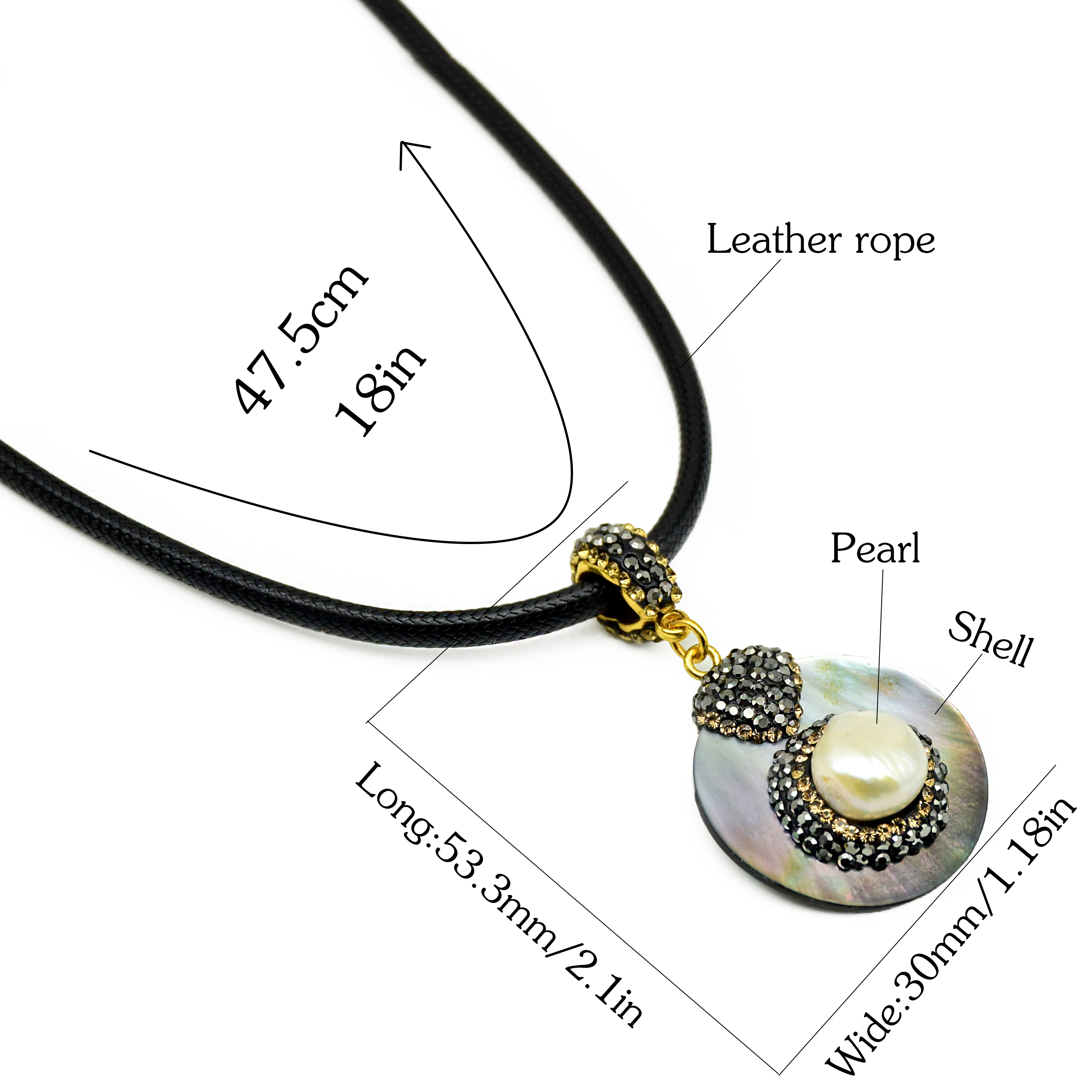 New Charm shell initial necklace women & pearl pendants boho 2019 diy fashion jewelry for women