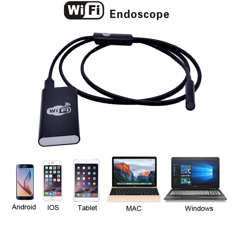 HD 2MP 1080x720 WIFI Endoscope App Remote Control 2m