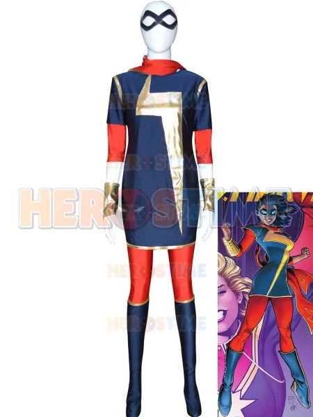 

MS Kamala Khan Girls Superhero Costume High Quality Spandex Halloween Cosplay Costumes for Women Custom Made