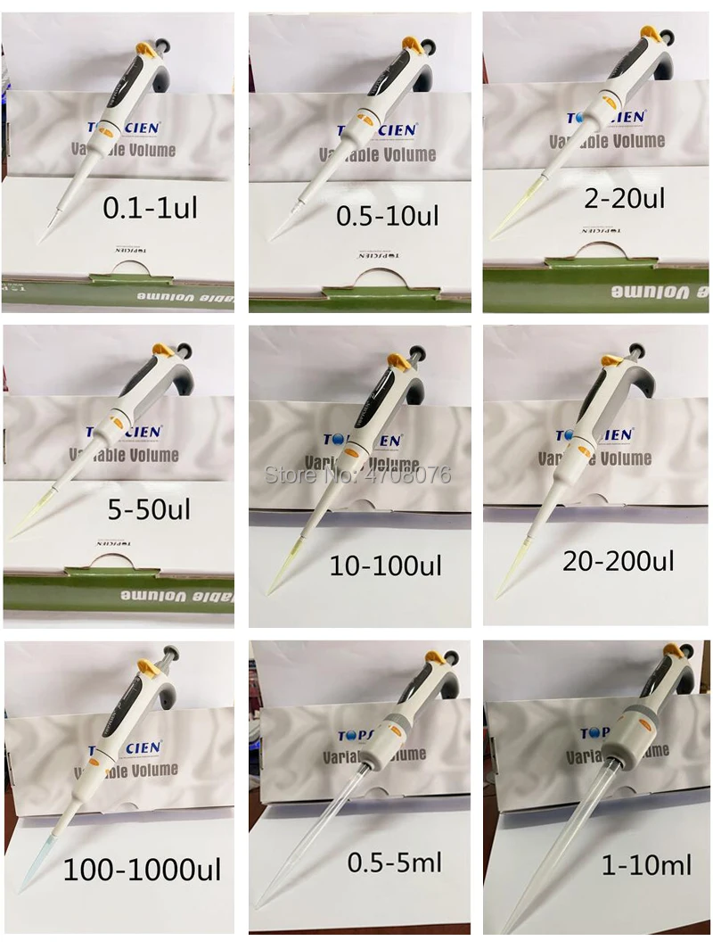 TOPSCIEN serii P o zmiennej objętości pojedynczy kanał mikropipety laboratorium pipeta w szerokim zakresie od 0.1ul do 10 ml 1 sztuka/paczka