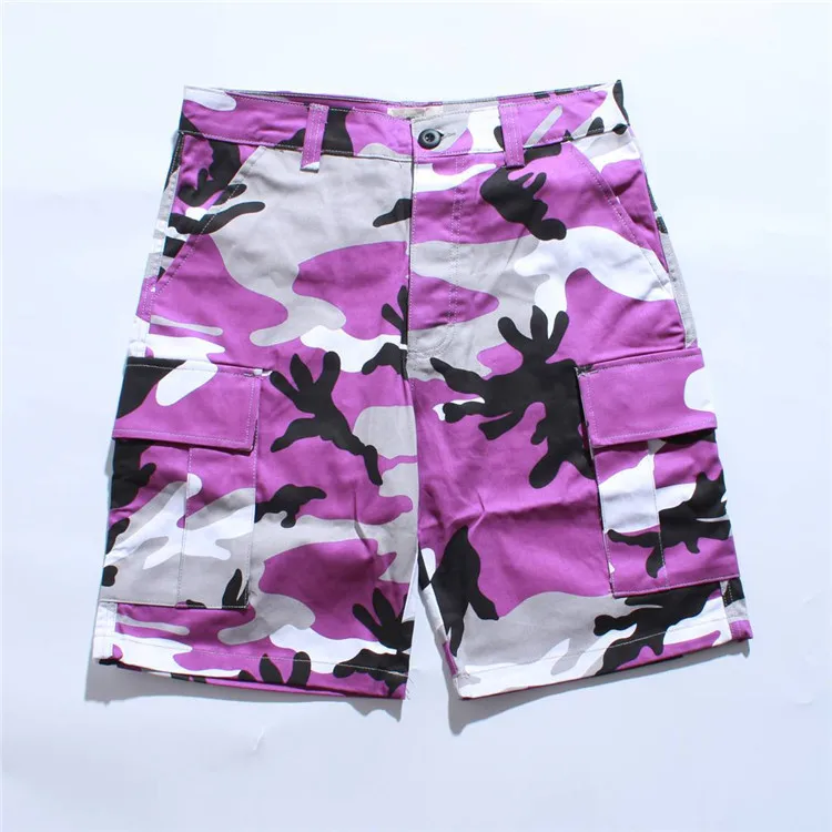 2023 Men Women Cargo Shorts Camouflage Shorts Pockets 7 Colors Casual Streetwear Camo Orange Blue Gray Purple Yellow XXXL