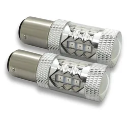 2pc LED Car Brake Light Bulb with Lumens Red 1157 2057 7528 BAY15D 3030 SMD 80W 1600